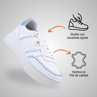 Tenis Dama 5765DA Gousta Blanco/Azul