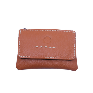 Tarjetero de Piel con Cierre  M17 Tan