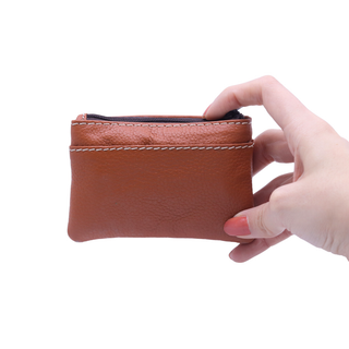 Tarjetero de Piel con Cierre  M17 Tan