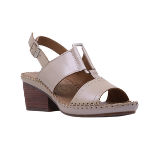 Sandalia Dama de piel 2245 Sharon Platino Hecho a Mano