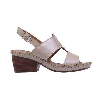 Sandalia Dama de piel 2245 Sharon Platino Hecho a Mano
