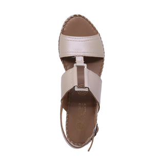 Sandalia Dama de piel 2245 Sharon Platino Hecho a Mano