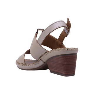 Sandalia Dama de piel 2245 Sharon Platino Hecho a Mano