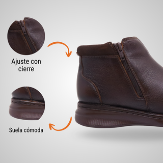 Botín Para Dama Hecho De Piel Autentica 4024 Soffy Cafe Hecho a Mano