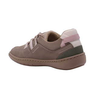 Tenis Para Dama Hecho De Piel Autentica 4003 Renna Taupe Hecho a Mano