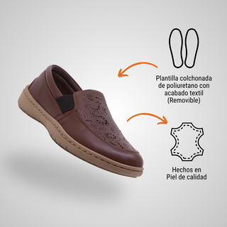 Mocasín Para Dama Hecho De Piel Autentica 4006 Renna Caoba Hecho a Mano