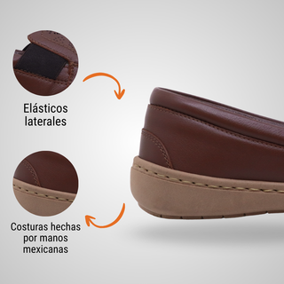Mocasín Para Dama Hecho De Piel Autentica 4006 Renna Caoba Hecho a Mano