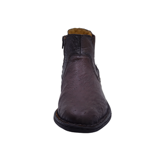 Botín para Caballero en Piel de Avestruz Color Tabaco - 7952AS