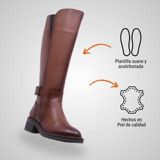 Bota Larga Para Dama Hecho De Piel 5099 Lupo Miel Hecho a Mano