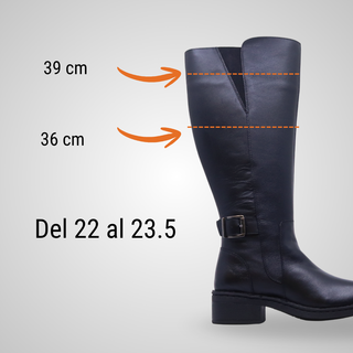 Bota Larga Para Dama Hecho De Piel 5099 Lupo Negro Hecho a Mano