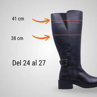 Bota Larga Para Dama Hecho De Piel 5099 Lupo Negro Hecho a Mano