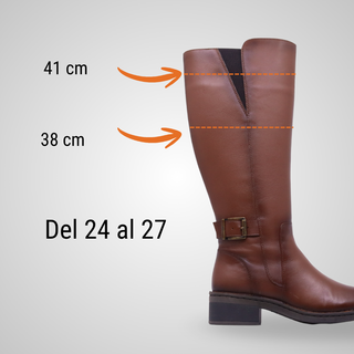 Bota Larga Para Dama Hecho De Piel 5099 Lupo Miel Hecho a Mano