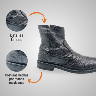 BOTIN CABALLERO 7911AK AVESTRUZ NEGRO