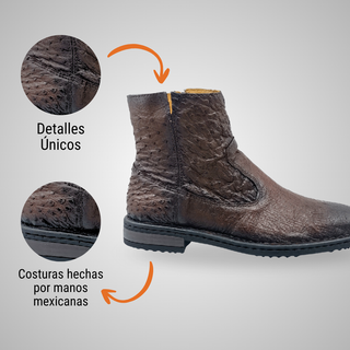BOTIN CABALLERO 7911AS PANZA DE AVESTRUZ TABACO