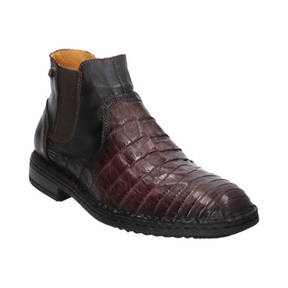 Botin para Caballero en piel de Cocodrilo/Venado color Café - 7952CO