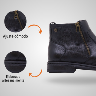 Mocasín Para Caballero Hecho De Piel Autentica 7956 Bruno Negro Hecho a Mano
