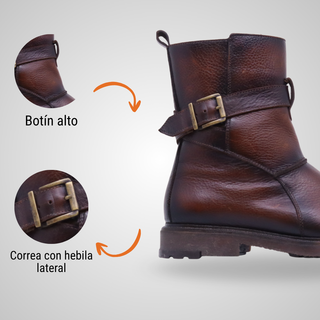 Botín Para Caballero Hecho De Piel Autentica 8962 Roke Besani Hecho a Mano