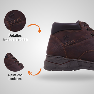 Botín Para Caballero Hecho De Piel Autentica 9101 Cervo Brown Hecho a Mano