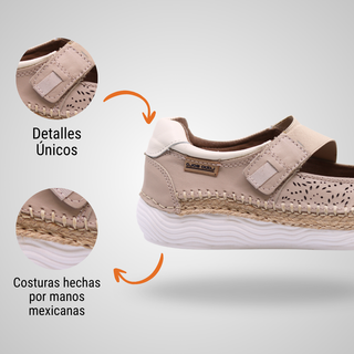 Zapato Cómodo Tejido a Mano de piel para Dama 5132 Judy Arena Hecho a Mano