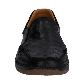 Choclo para Caballero en Piel de Aveztruz y Venado color Negro - 8982AK