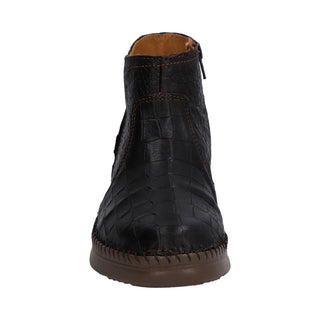 Botín para Dama en Piel de Cocodrilo y venado Color Café - 4989VE