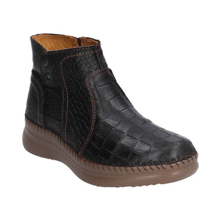 Botín para Dama en Piel de Cocodrilo y venado Color Café - 4989VE