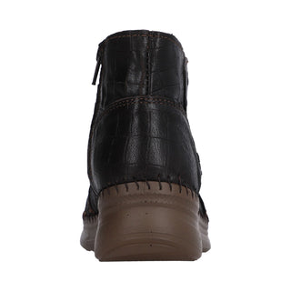 Botín para Dama en Piel de Cocodrilo y venado Color Café - 4989VE