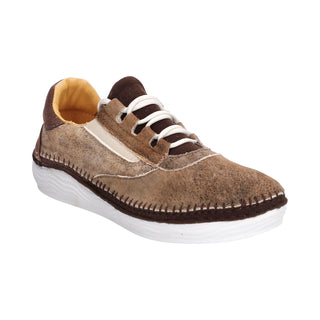 Tenis para Dama en Piel de Venado Break Color Beige - 5131VE