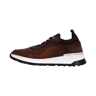 Tenis para Caballero en piel de Alligator/Venado color Sand - 8003ALL