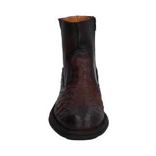 Botin para Caballero en Piel de Avestruz Color Tabaco - 7911AK