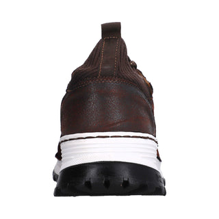 Tenis para Caballero en Piel de Avestruz/Venado color Tabaco - 8003AK