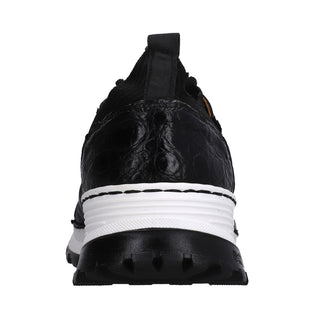 Tenis para Caballero en piel de Alligator/Venado color negro - 8003ALL