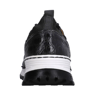 Tenis para Caballero en piel de Alligator/Venado color negro - 8003ALL