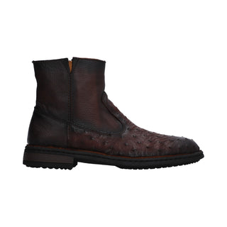 Botin para Caballero en Piel de Avestruz Color Tabaco - 7911AK
