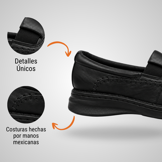 Zapato Cómodo Para Dama de piel 4022 Sofy Negro Hecho a Mano