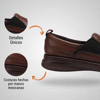 Zapato Cómodo Para Dama de piel 4023 Sofy Caoba